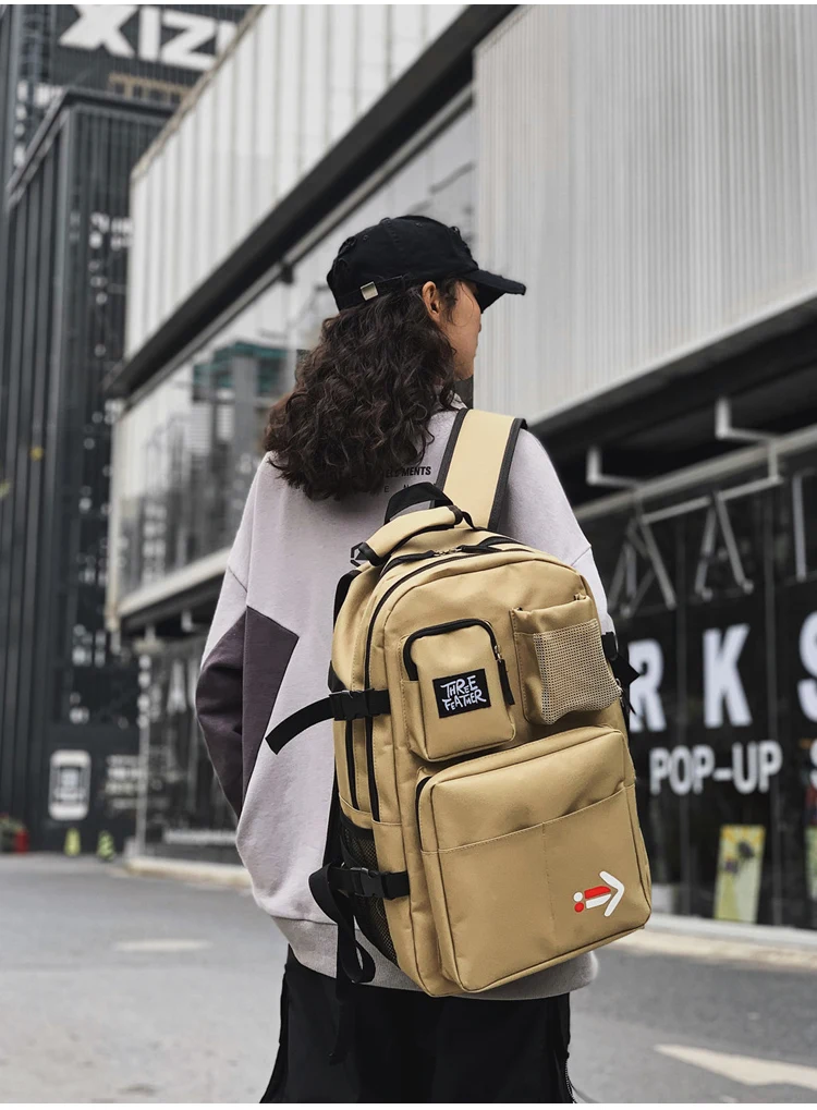 

BB416 2021 Street fashion trend casual large capacity oversized travel bag middle school student schoolbag