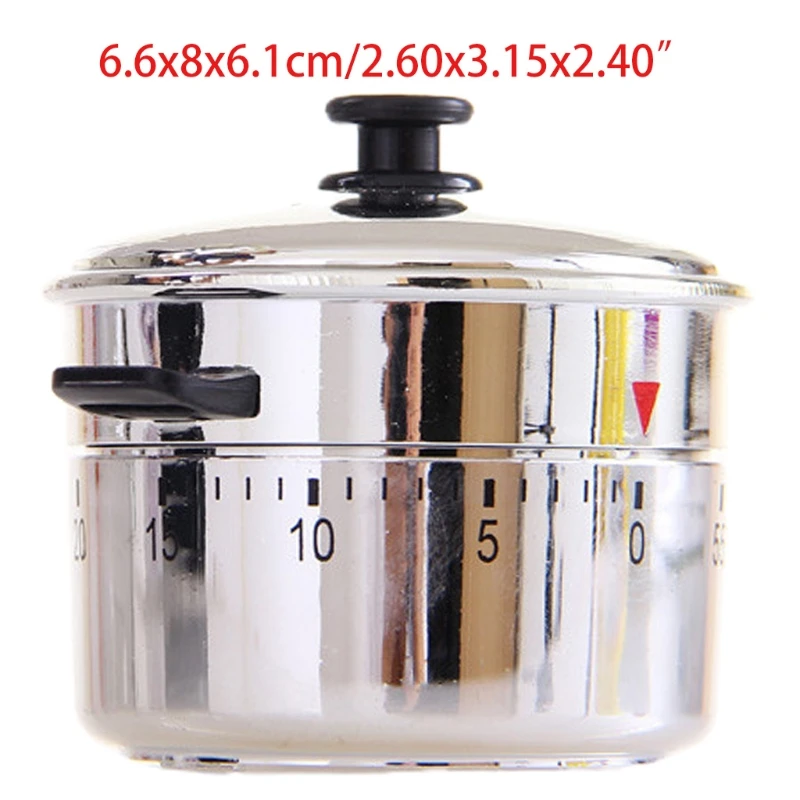 

Kitchen Timer Bucket Shaped 60 Minutes Kitchen Timer Stainless Steel Mechanical Wind Up Timer Time Pressure Cooker