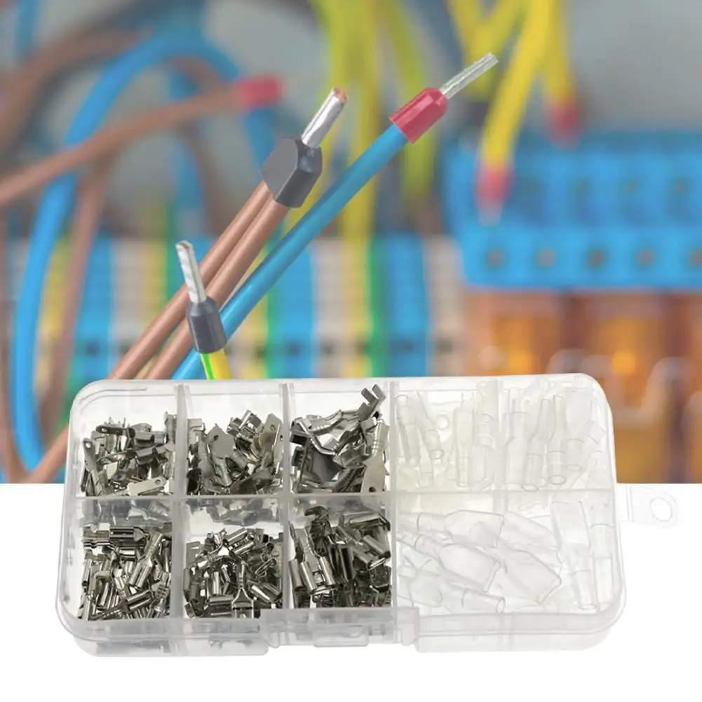 

210Pcs 2.8/4.8/6.3MM Connecting Terminals Cold Pressed Excellent Electrical Conductivity Insulated Wire Lugs Connecting Terminal