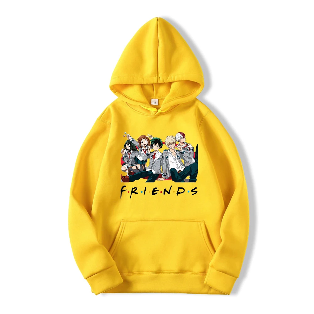 

My Hero Academia Friends Anime Hoodies Mens Fleece Autumn 2021 Sweatshirt Casual Loose Soft Hoodie Men Hip Hop Sports Streetwear