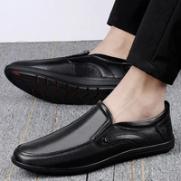 spring mens casual shoes genuine leather slip on loafers male classics brown black derby shoe waterproof driving shoes for men