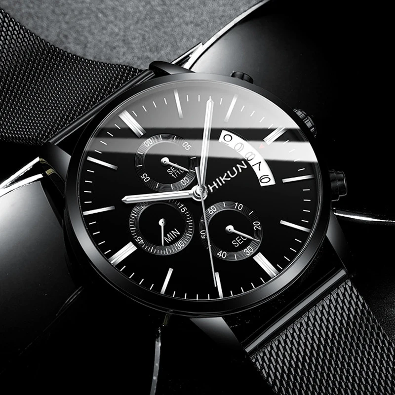2021 manner Uhren Luxus Berühmte Marke Manner Edelstahl Mesh Gurtel Kalender Uhr Business Quarzuhr Relogio Masculino |