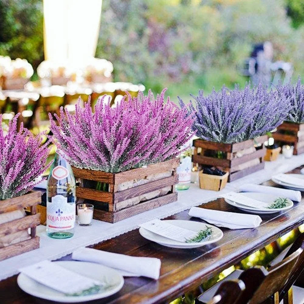 

35cm Artificial Flower, Home Decoration, Single 5, Fork, Purple Lavender, Garden Scene Layout,DIY Green Plant Flower Arrangement