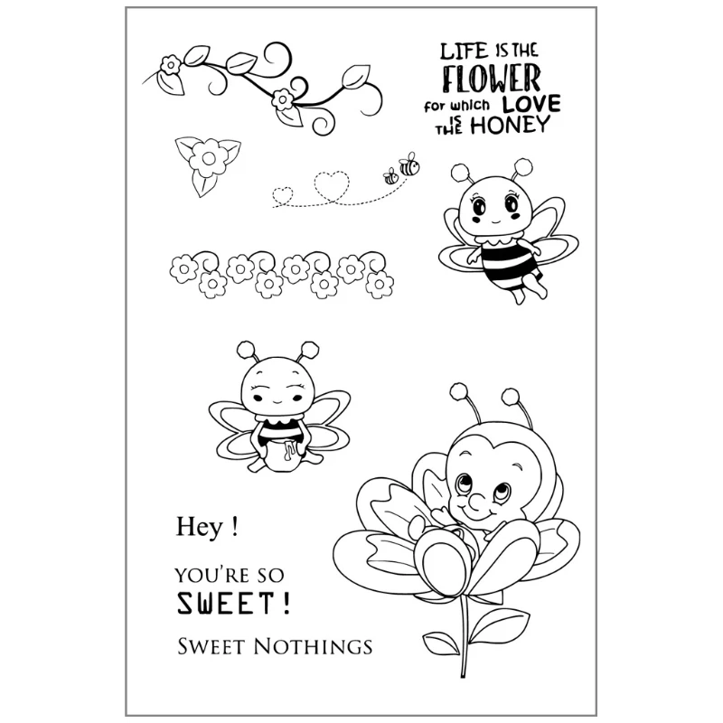 

Sweet Bee DIY Silicone Clear Stamp Cling Seal Scrapbook Embossing Album Craft