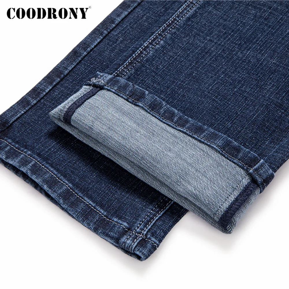 COODRONY Brand Autumn Winter New Arrival Denim Jeans Men Clothing High Quality Soft Cotton Trousers Business Casual Pants C9041