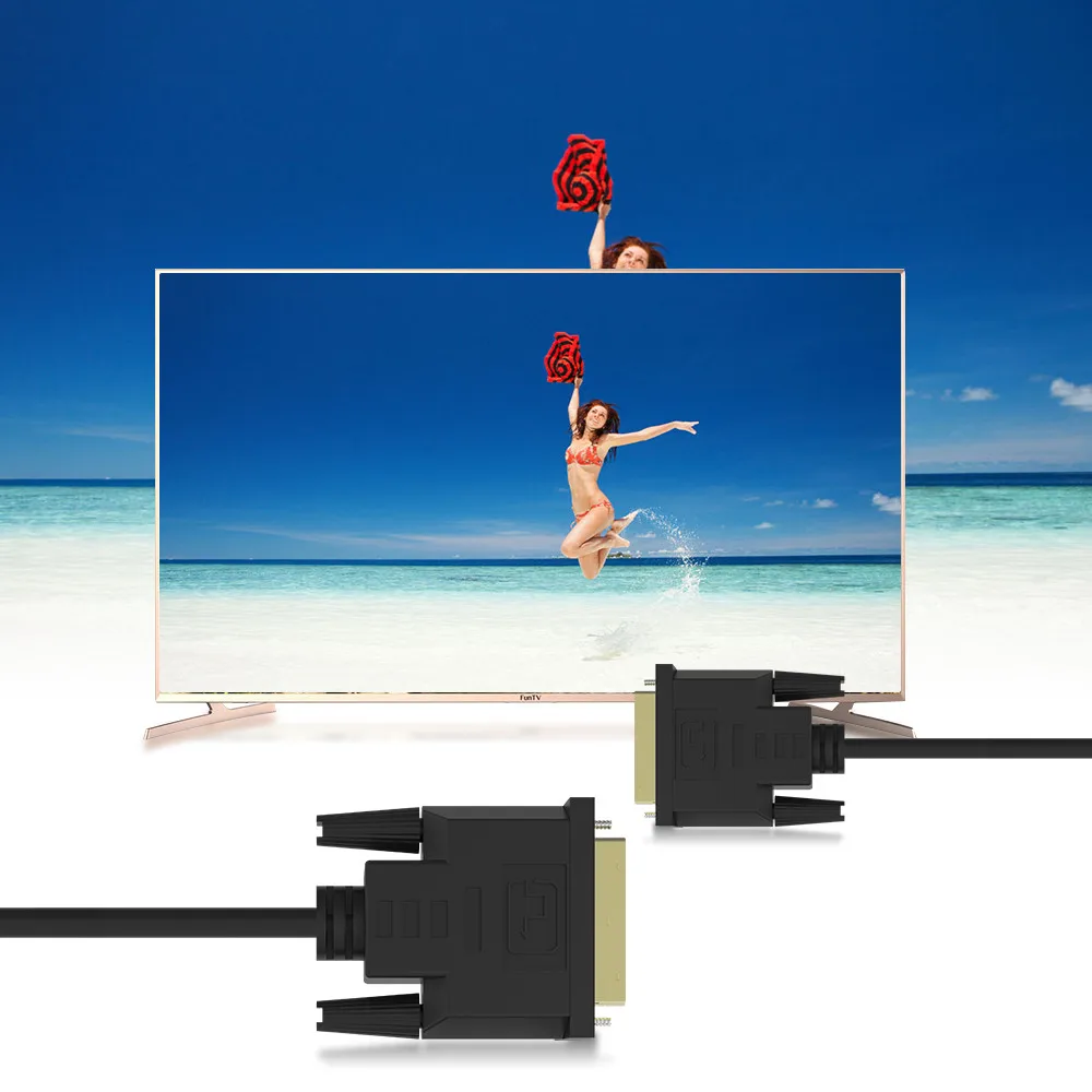 Позолоченный Высокоскоростной DVI Кабель адаптер 0 5 м 1 2 3 24 + pin D кабель dvi