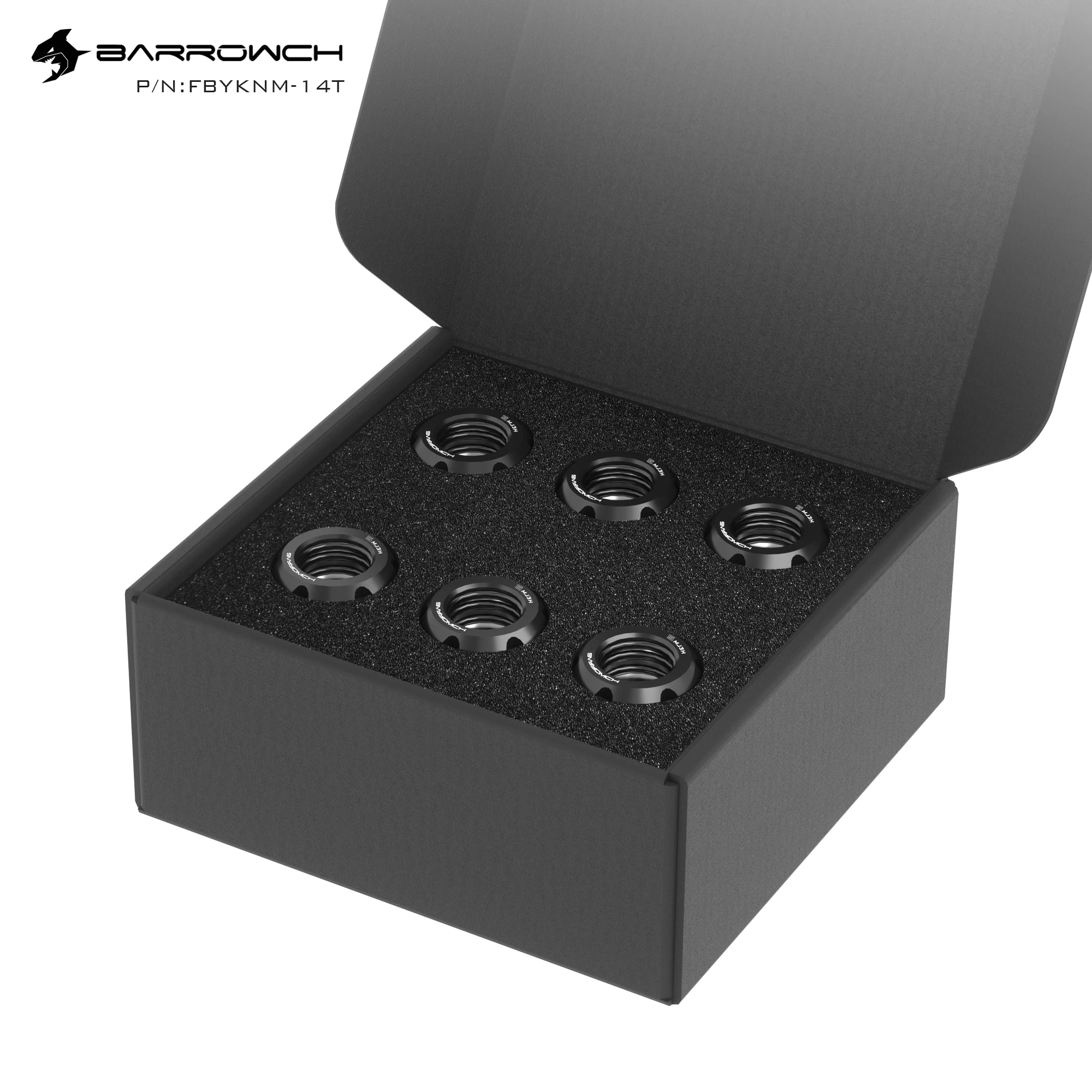 

Barrowch Water Cooling Hard Fitting, Helm 2 Series for OD 14mm, Adapter for Water Cooling System, 1 Set/6pcs, FBYKNM-14T
