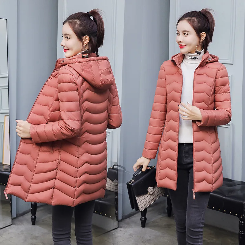 Женская куртка с капюшоном однотонное длинное пальто на молнии Asian wind veste femme vestidos