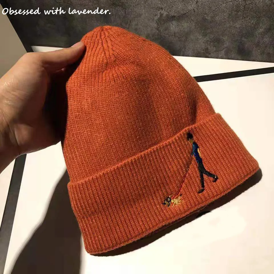 Женская шапка с лавандой осенне зимняя Милая в Корейском стиле милая вязаная