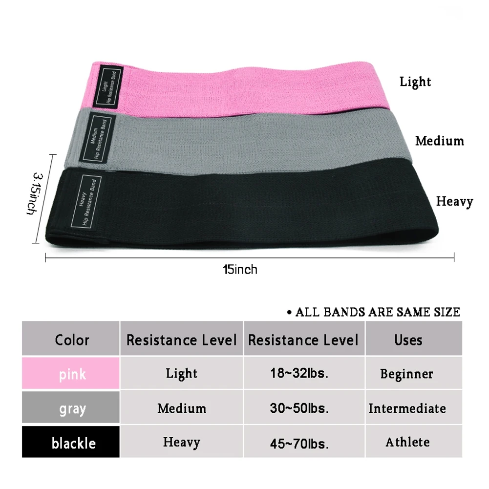 

3 Pack Yoga Belts Resistance Bands For Legs And Butt Exercise Bands Set Booty Hip Wide Workout Sports Fitness Band