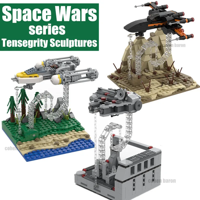 

New Gravity Physics Balance Star X-wing Space Wars Slave No.1 Tensegrity Sculpture Anti Dynamic Building Block Brick Kid Gift
