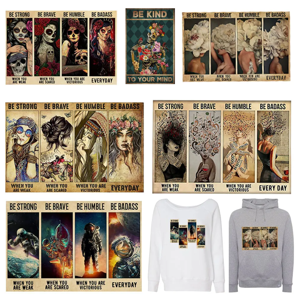 

Retro Oil Painting Iron On Patches For Clothing DIY Washable T-Shirts Heat Transfer Vinyl Thermal Sticker Retro Style Patches
