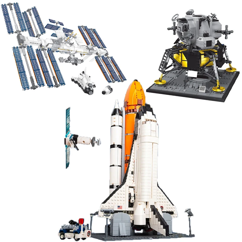 

Stock Space Shuttle Plan 16014 Apollo 11 Lunar Lander International Space Station Building Blocks Bricks Toys for Kids Gifts
