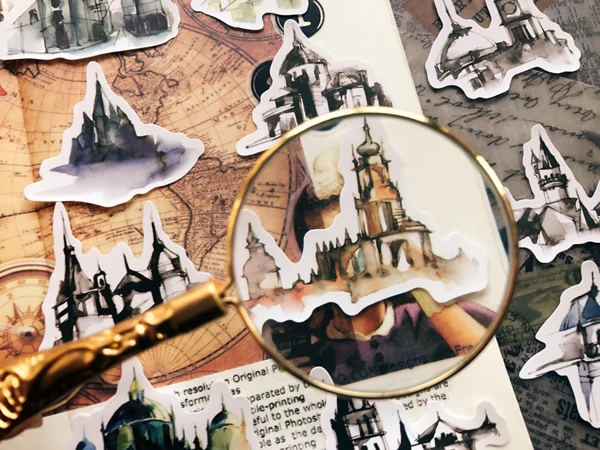 12 шт. 2019 винтажная Готическая архитектурная Наклейка Набор для скрапбукинга