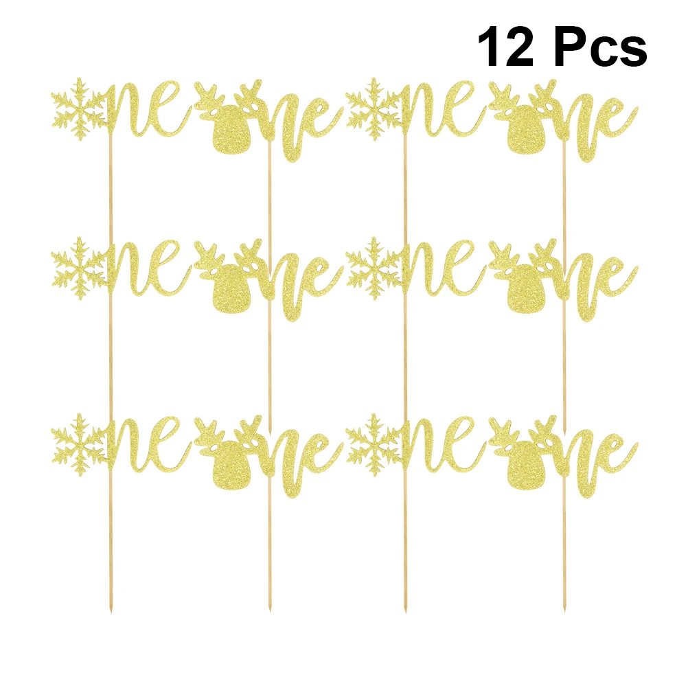 12 шт. с изображением снежного лося одна буквы на торте украшения забавные палочки