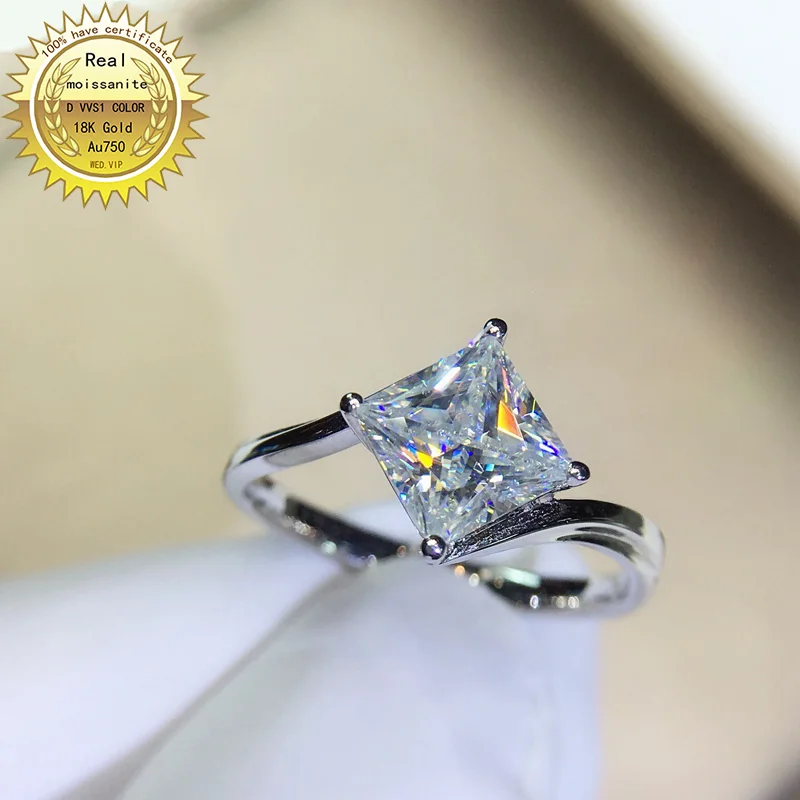 

18K кольцо goldr 1ct D VVS moissanite обручальное и Свадебное ювелирное изделие с сертификатом 0074