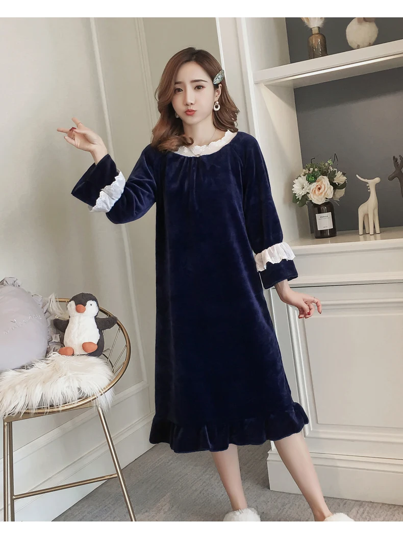 Зимняя женская ночная рубашка утепленная фланелевая Домашняя одежда с капюшоном