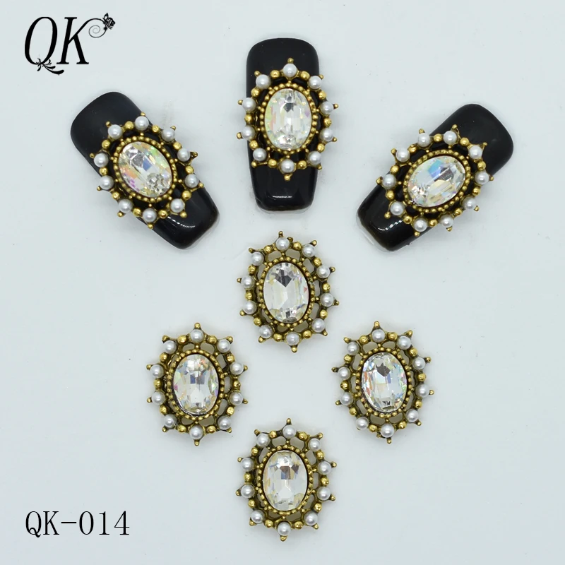 QK-014 10 шт./лот сплав гвозди очарование хрустальные бриллианты СТРАЗА под камень дизайн ногтей украшения ювелирные изделия аксессуары Стразы Новое поступление - Цвет: QK-014