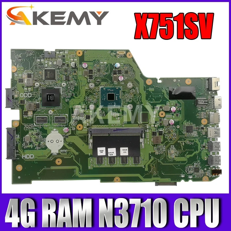X751SV Материнская плата для ASUS X751SJ X751S ноутбука GT920M / GT940M 4G N3710 CPU|Материнские платы