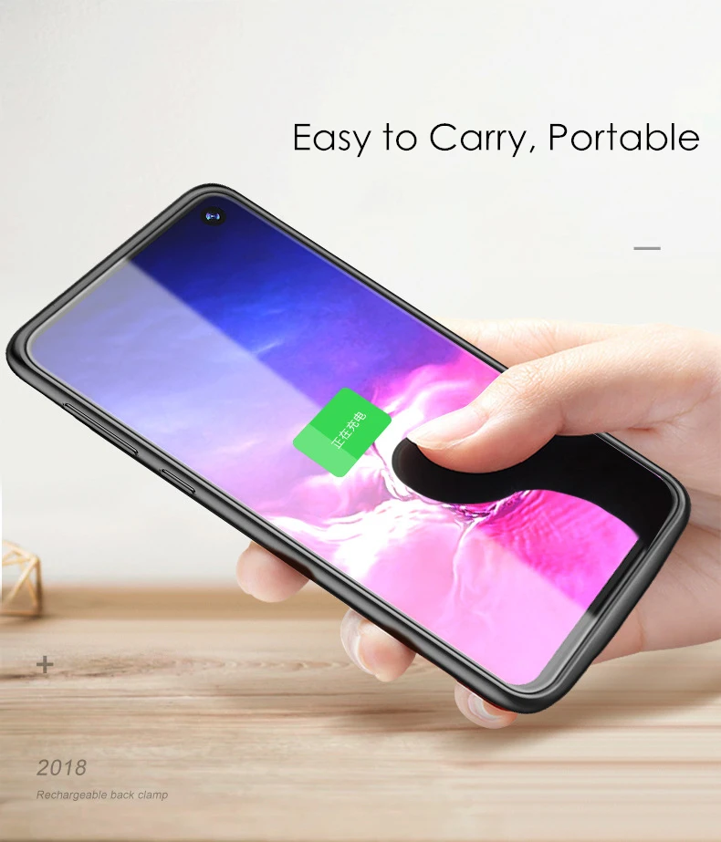 Для samsung S10 зарядное устройство чехол S10e силиконовый бампер ультра тонкий ударопрочный Powerbank для samsung S10 Plus чехол для батареи