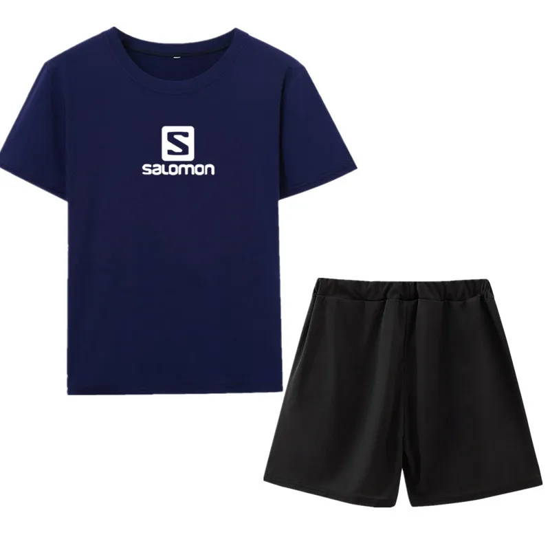 

2021 Summer New Mens Casual Set Fashion 2 PCS Sportswear Suit Short Sleeve T-shirt Shorts Sets Male Sportswear Tracksuit Men