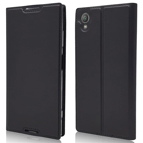 Роскошный кожаный чехол-книжка для sony Xperia XA X Performance XP Z5 mini Compact XZ Премиум XZS XZ1 XA1 Plus L1 - Цвет: Black