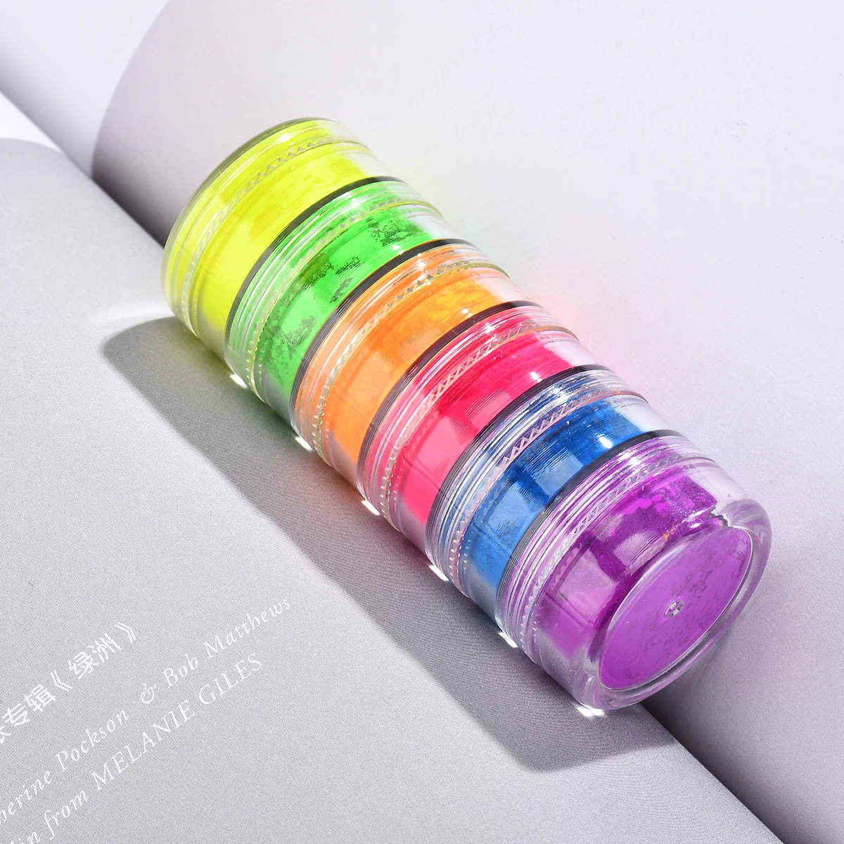 6 шт Матовый Цвет слоев ногтей порошок фиолетовый красного и синего цвета с