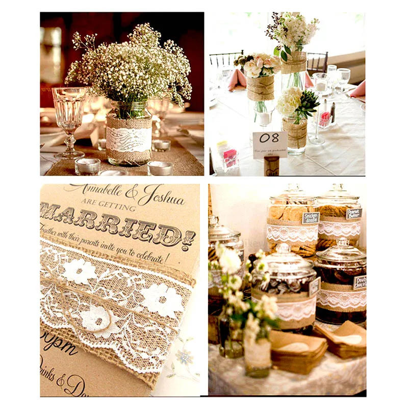 3 см/2 м имитация листьев Кружева хессиань пеньковая лента Плетение ручной работы