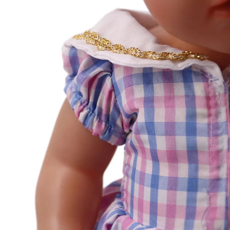 1 шт. клетчатая юбка Одежда для куклы 18 дюймов американская кукла и 43 см