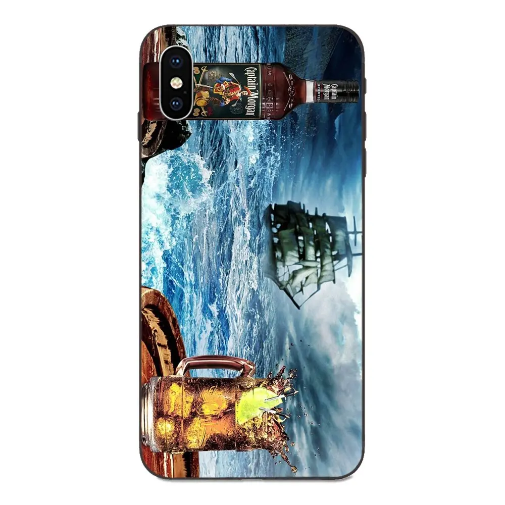 ТПУ класса люкс Капитан Морган черный пряный Ром для Galaxy A8 A9 звезды Примечание 4 8 9