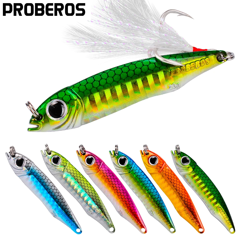 PROBEROS 1 шт. металлическая блесна приманка для рыбалки 10g 15g 20g 28g 35g 3D глаза ложка