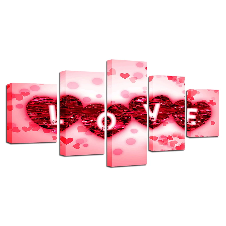 Постер на холсте с изображением лепестков розы 5 шт. | Дом и сад