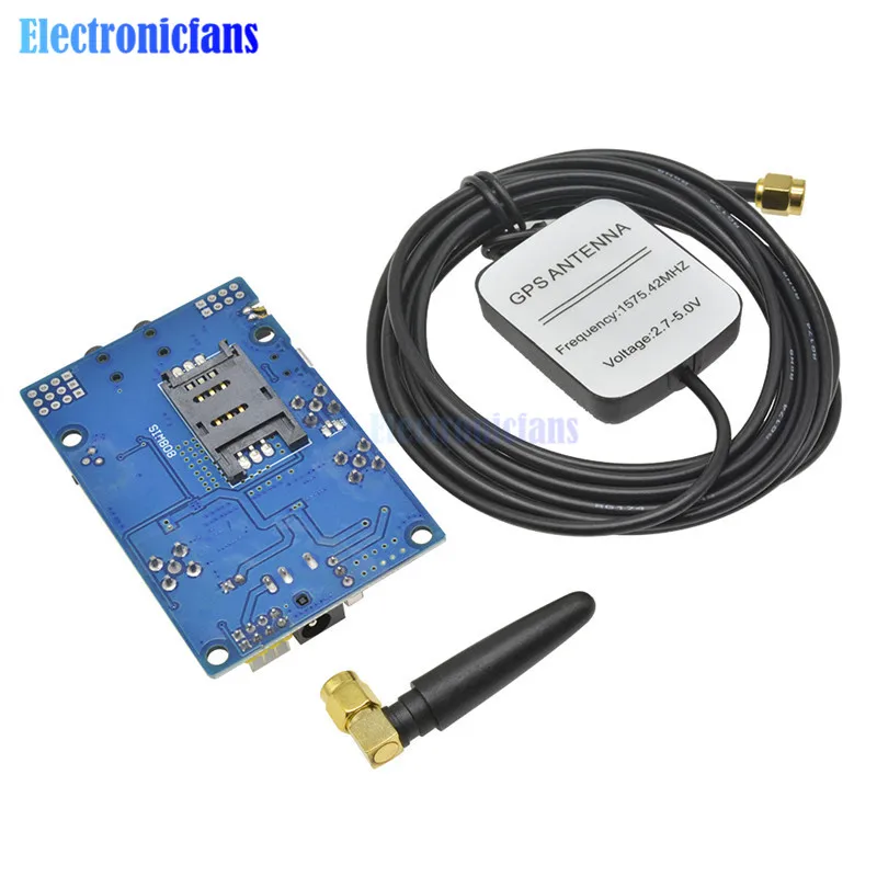 SIM808 модуль GSM GPRS gps макетная плата SMA с gps антенной для Arduino
