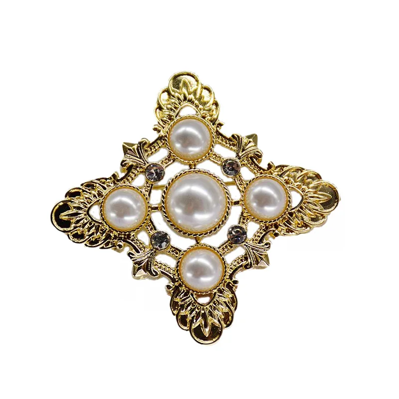Мода в винтажном стиле С принтом маленьких золотых бантов брошь с искусственным