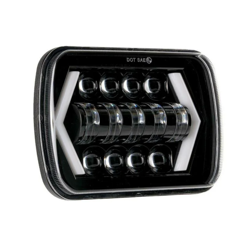 

Square LED Headlight 8-Beads 12-24V 6000K Waterproof Brand New Durable