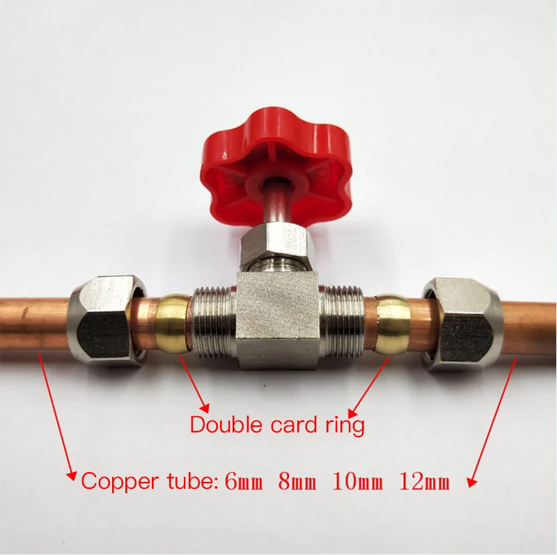 Медный шаровой кран 1 шт. двойной внутренний наконечник игольчатый клапан