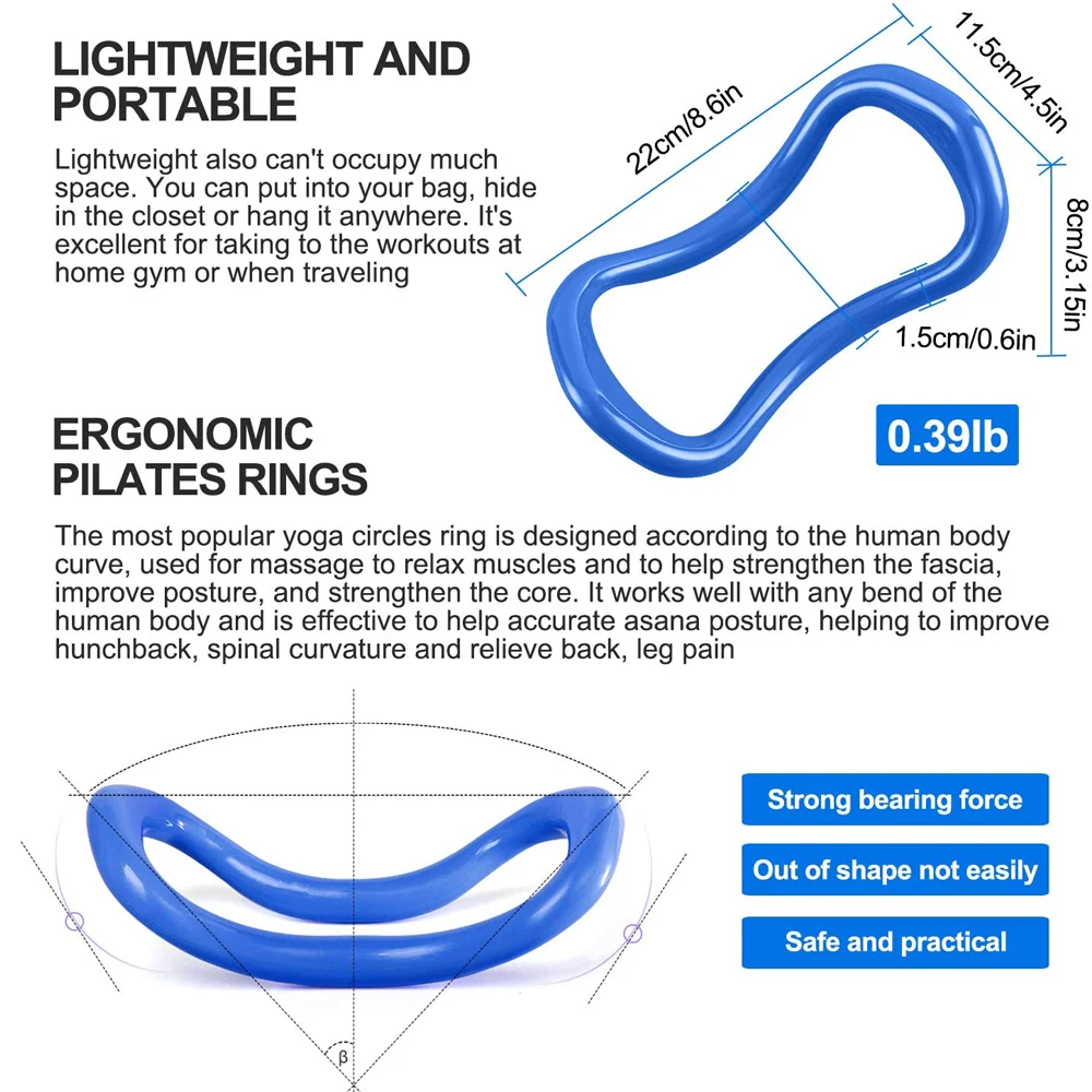 Набор из 2 колец для фитнеса кольцо йоги пилатеса тренировочное спины плеч рук