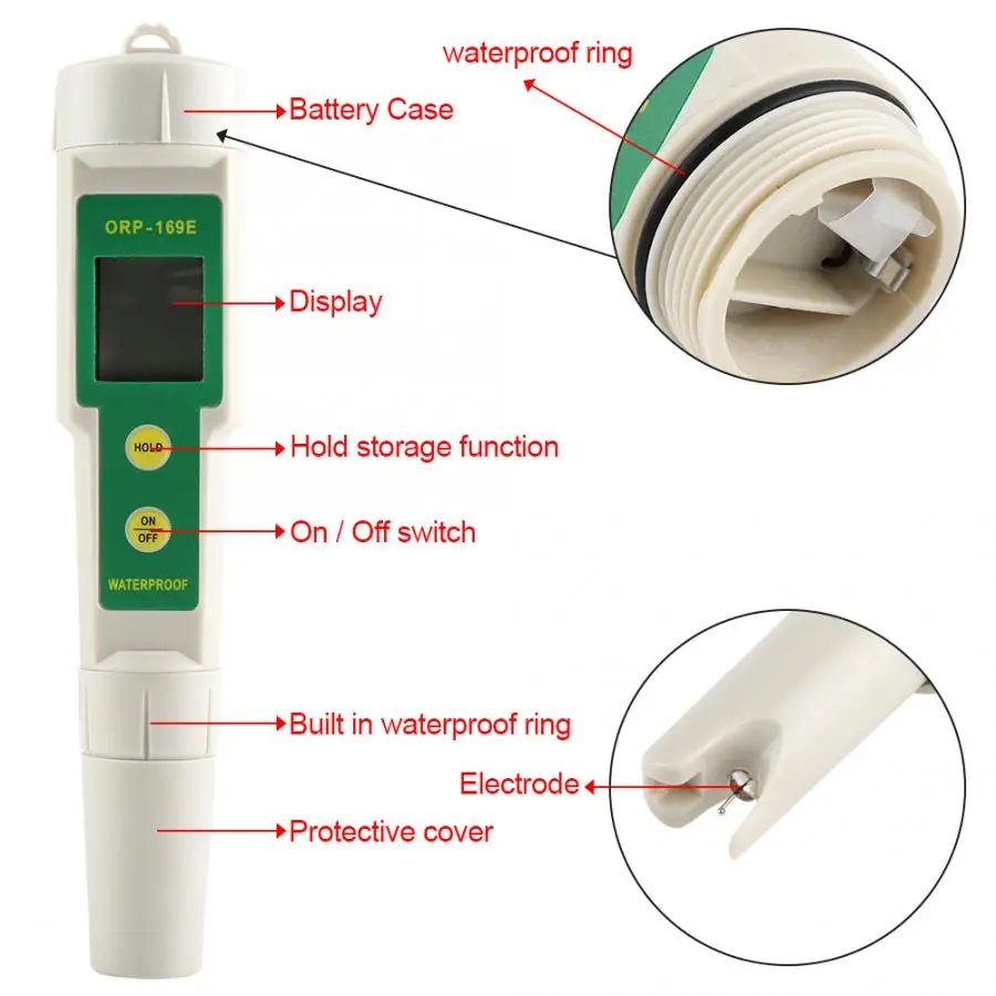 2 в 1 цифровой ОРП/темп метр тестер аквариум бассейн гидропоники воды монитор