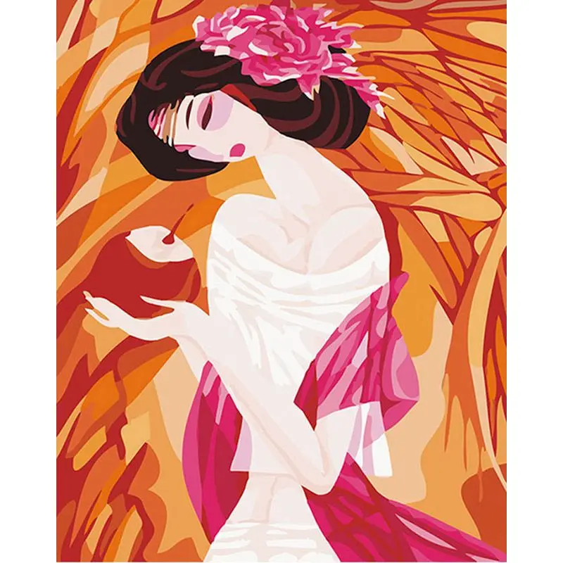 

GATYZTORY Frame Abstract Girl Diy Oil Painting Picture Art Drawing Canvas By Numbers Modern Wall Pictures