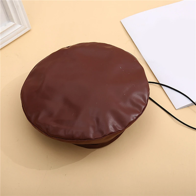 Береты женские из искусственной кожи модная художественная Кепка однотонные