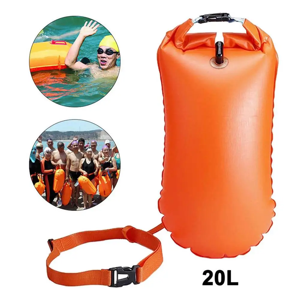 

Swim Buoy Tow Dry Bag Swim Safety Float Inflatable Float Single Airbag With Fart Ball Foldable Drifting Bag Float Water Floats