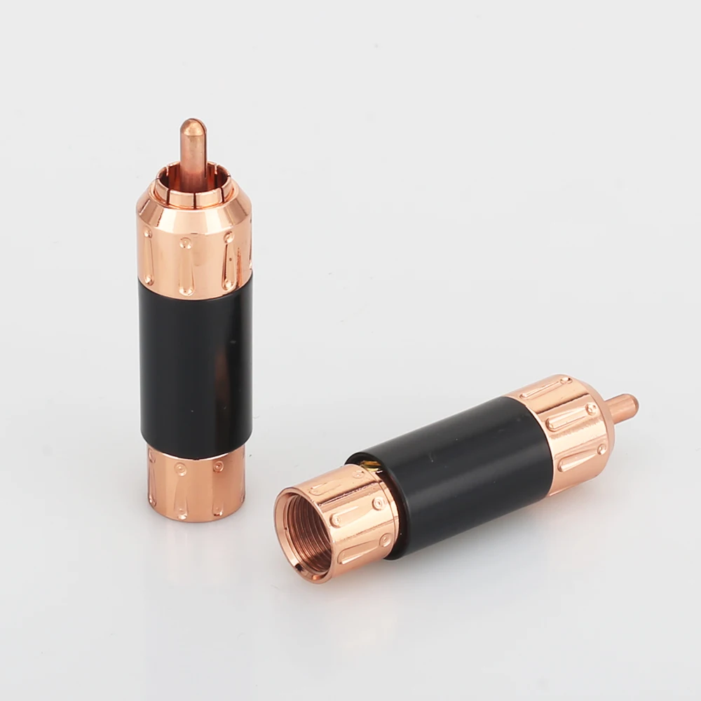 A081 Pure copper Plated RCA Audio Plug RCA Connector RCA male plug adapter Video/Audio Wire Connector Support 9mm W