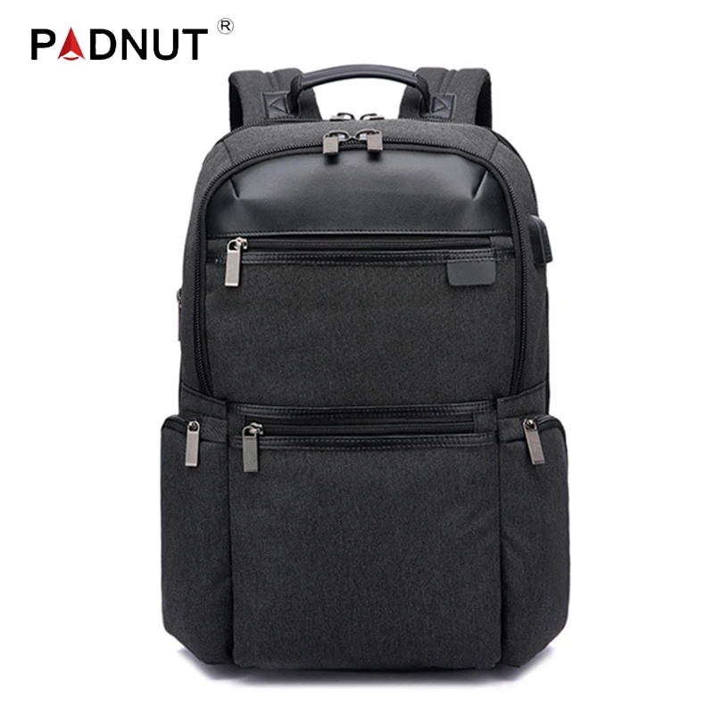 Холщовый Рюкзак винтажный модный мужской школьный студенческий с usb зарядкой для