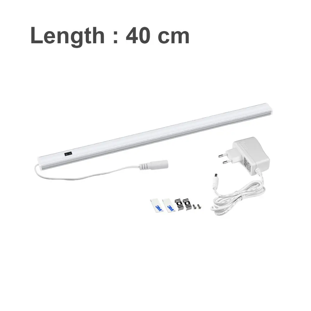 1x40cm With Power Светодиодный Кухня светильник Спальня замена лампы Цвет 12V ручная развертка движения Сенсор 220V светодиодный шкаф светильник Инж - Цвет: 1x40cm With Power