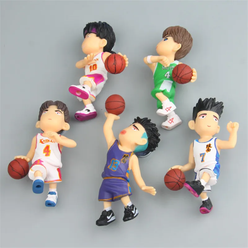 

5 pcs Slam Dunk anime action figure prefect quality 3d fridge magnets classic toys for children home decoration