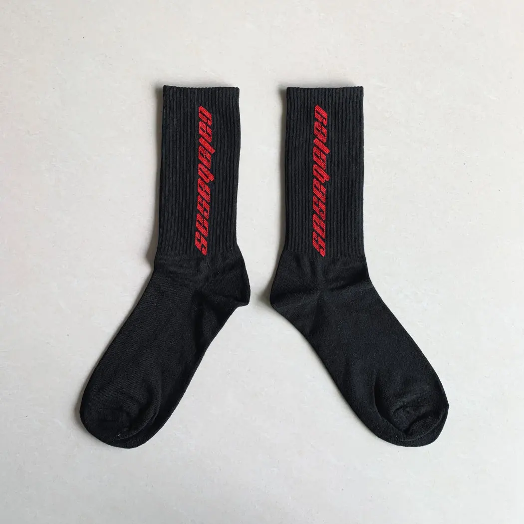 

West Calabasas letter jacquard casual cotton Kanye high street hip hop stockings