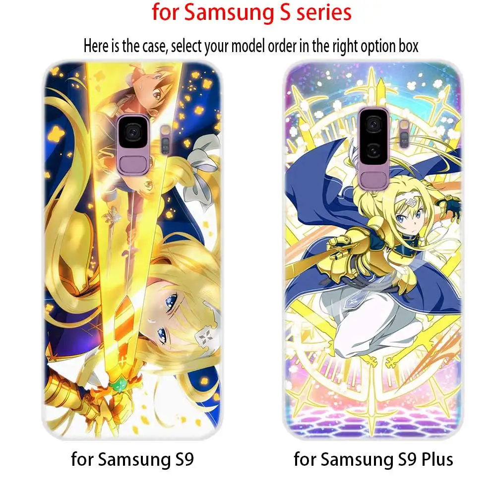 Soft Silicone Case For Samsung S30 S20 S11 S10 S9 S8 Plus lite 11e 10e Uitra S7Edge Sword Art Online SAO Anime | Мобильные телефоны
