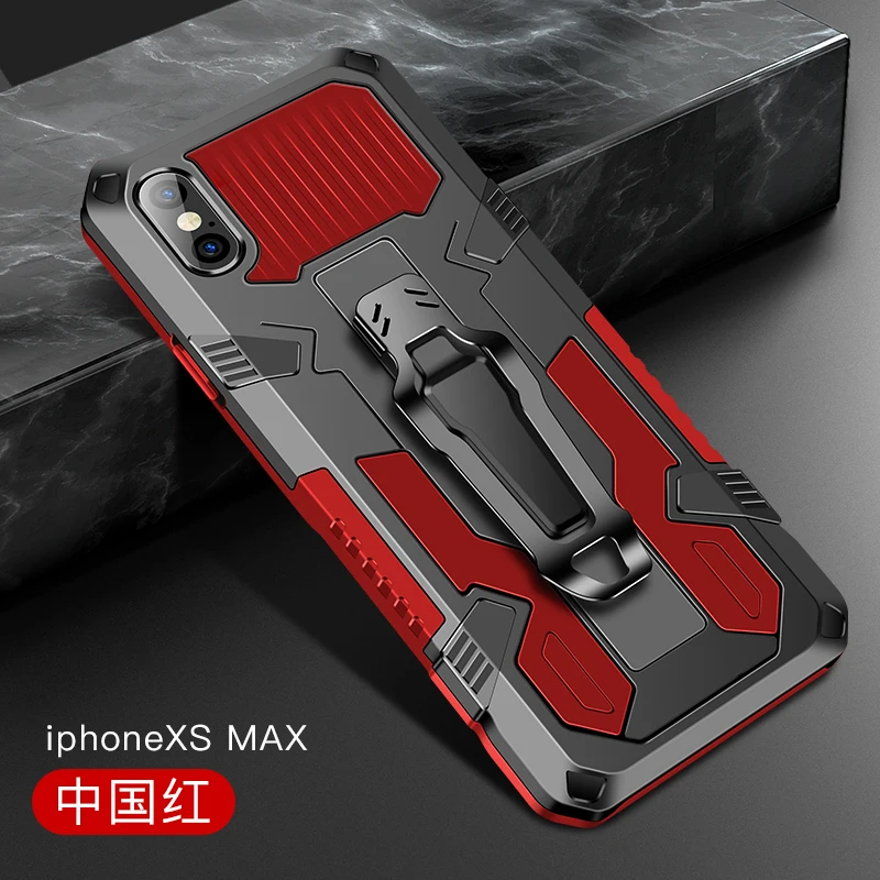 Армированный чехол для iPhone XR X XS MAX противоударный с зажимом ремня | Мобильные