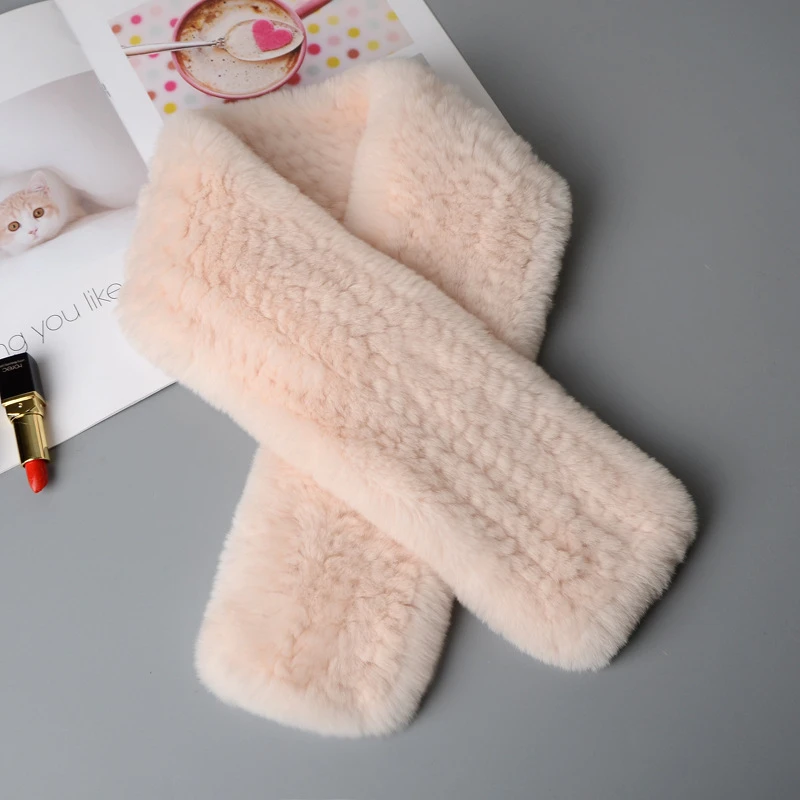 

New Simple Lady Fur Scarf Outdoor Thick Really Rabbit Hair Scarf 2020 Fxfurs Fashion Winter Warm Rabbit Hair Female Solid Women