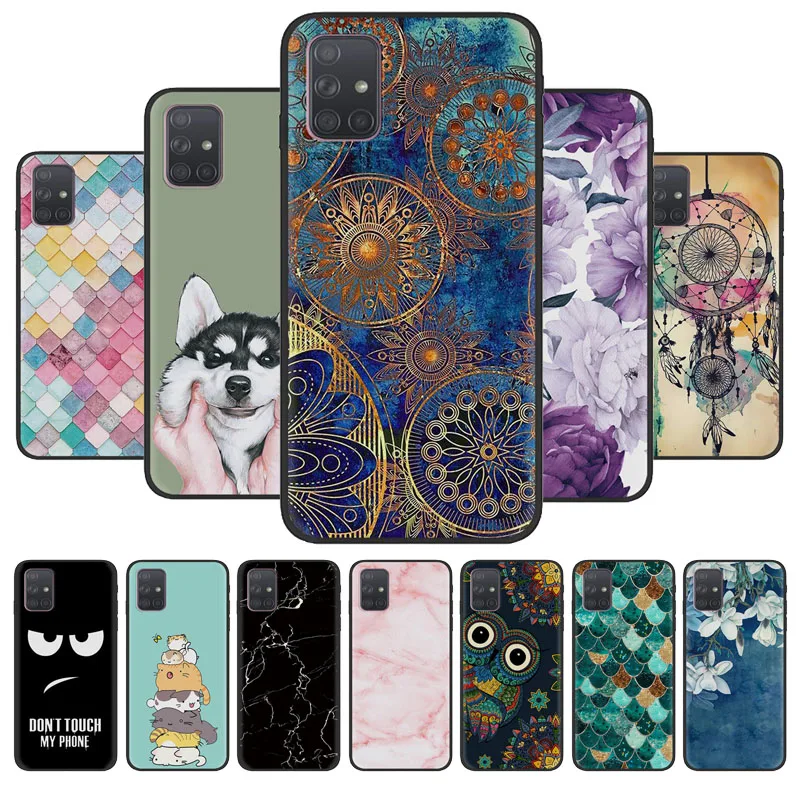 Чехол для телефона Samsung A51 A71 силиконовый защитный чехол из ТПУ Galaxy A31 M21 2020 черный